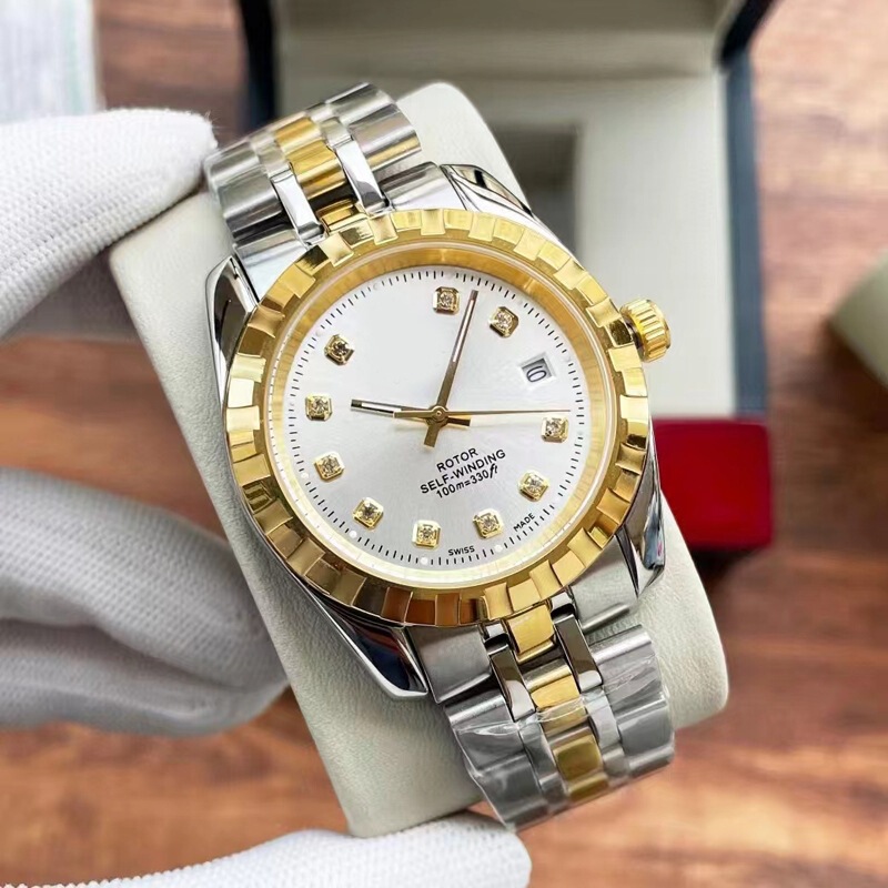 AliExpress Dijia automatic mechanical watch, high-quality three-hand diamond-studded fashion steel band watch, manufacturer direct delivery
