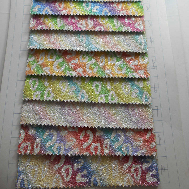 格力特印花豹纹 彩虹条条纹人造革PU皮革 陶瓷片亚光高端格丽特革