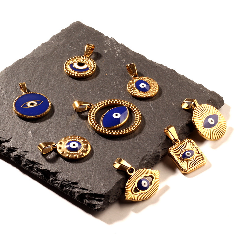 Pendant Jewelry Making Type 1 Piece Stainless Steel Devil's Eye Eye Pendant DIY Jewelry Accessories Necklace