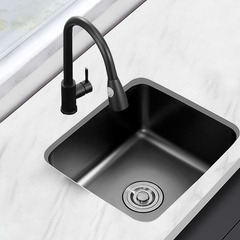 Black Nano Bar Countertop Single Basin Balcony Island Sink 304 Stainless Steel Kitchen Vegetable Basin Small Undermount Basin