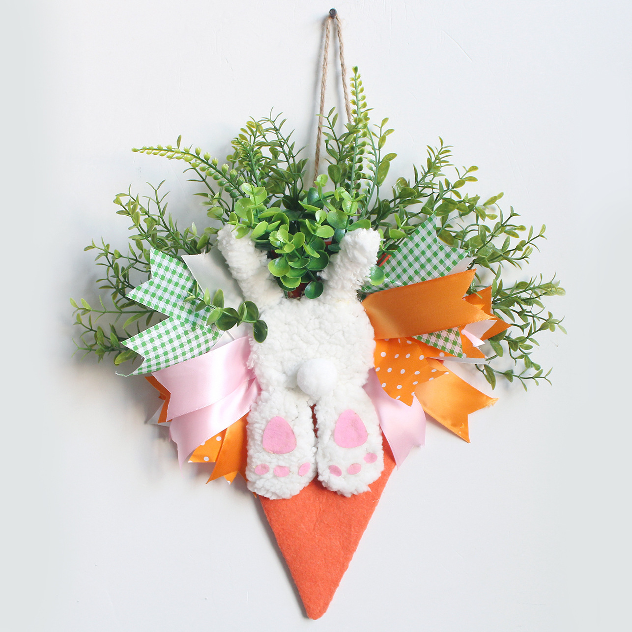 Cross-Border New Product Easter Bunny Eucalyptus Door Hanging Decoration Party Wall Wreath Outdoor Holiday Decoration Props