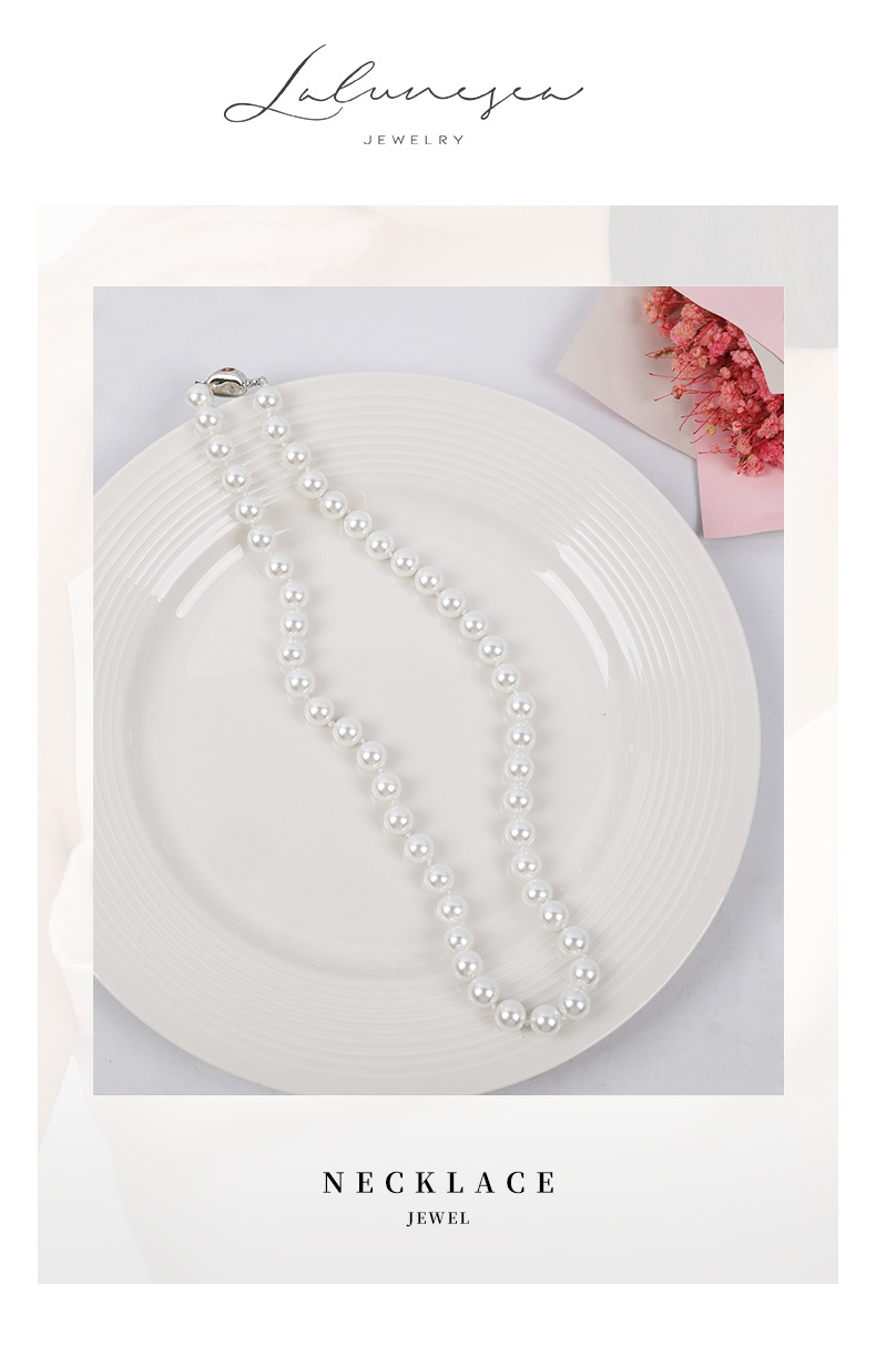 海水母贝珍珠项链女正品颈链锁骨链