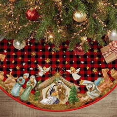 アマゾン越境クリスマスツリー スカート クリスマスツリー 美しい装飾 おしゃれで温かい レース アメリカンスタイル