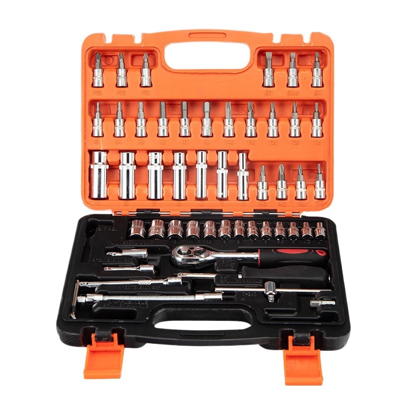 Mantenimiento de reparación de automóviles caja de herramientas de reparación de automóviles manguita trinquete llave de montaje de seguridad de automóviles combinación de automóviles grandes, medianos y pequeños