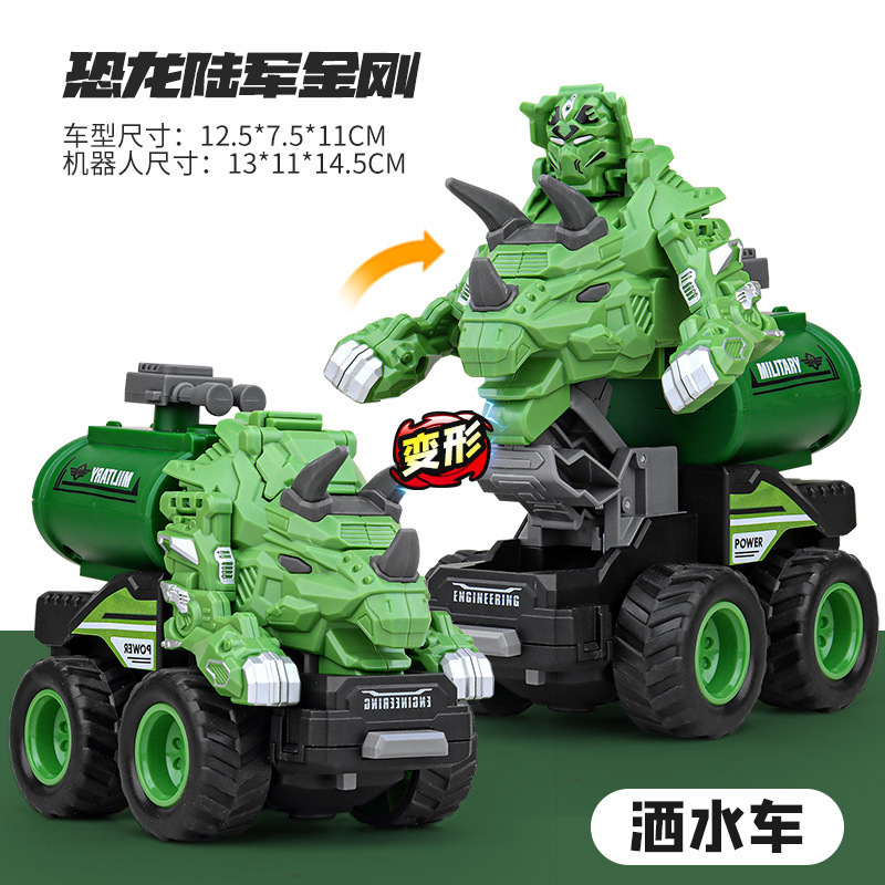 Coche deformado para niños, dinosaurio, coche deformado, robot, vehículo de ingeniería automotriz ensamblado, modelo de coche deformado por colisión inercial