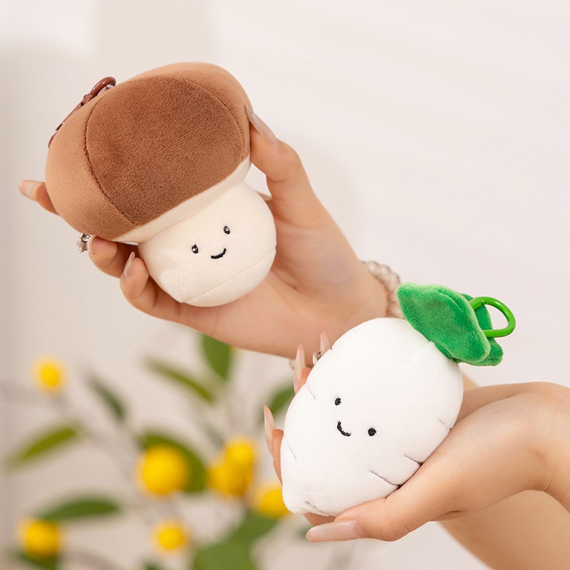 Muñecas de verduras de simulación lindas col chile champiga zanahoria muñecas de casa llaveros pequeños accesorios colgantes