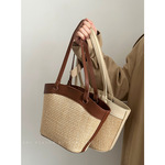 草编包女2025新款海边沙滩度假夏季潮百搭菜篮子编织包手提藤编包