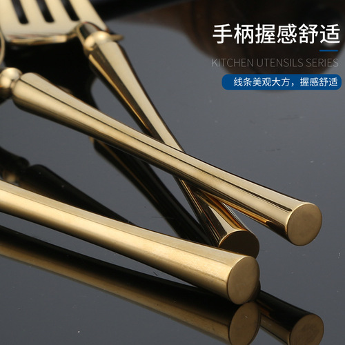Small Waist 304 Stainless Steel Western Steak Knife and Fork Set, Polished Mirror Surface Hotel European Western Restaurant Knife and Fork and Spoon