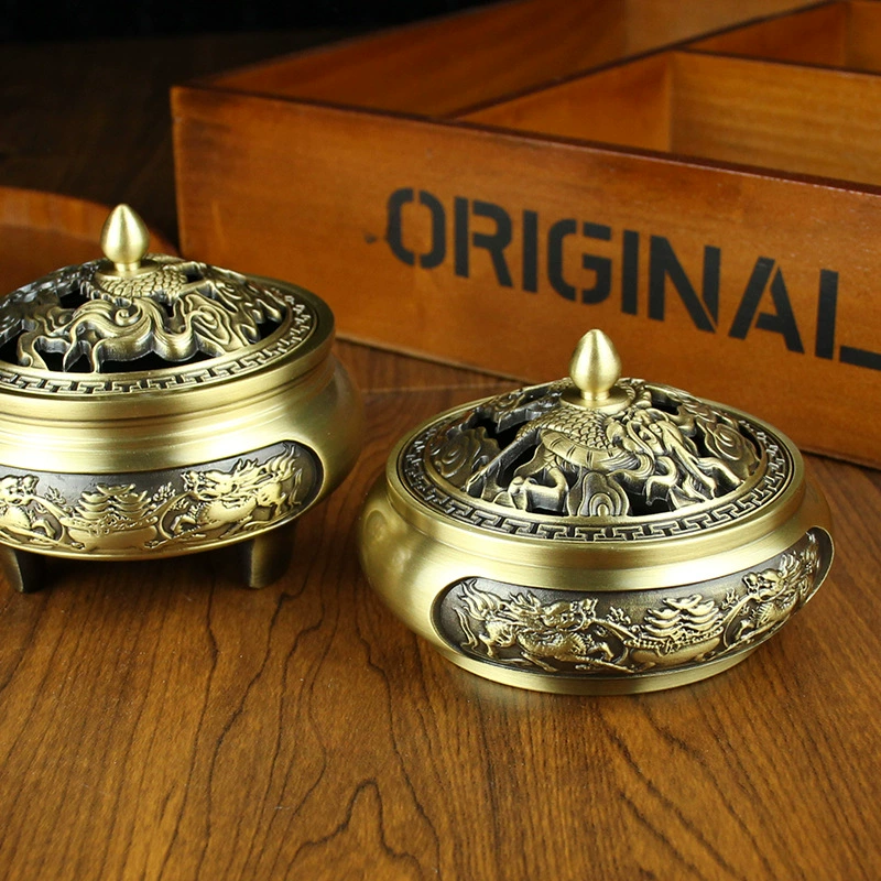 唐腾 Copper brass Incense burner, metal aroma lamp for office