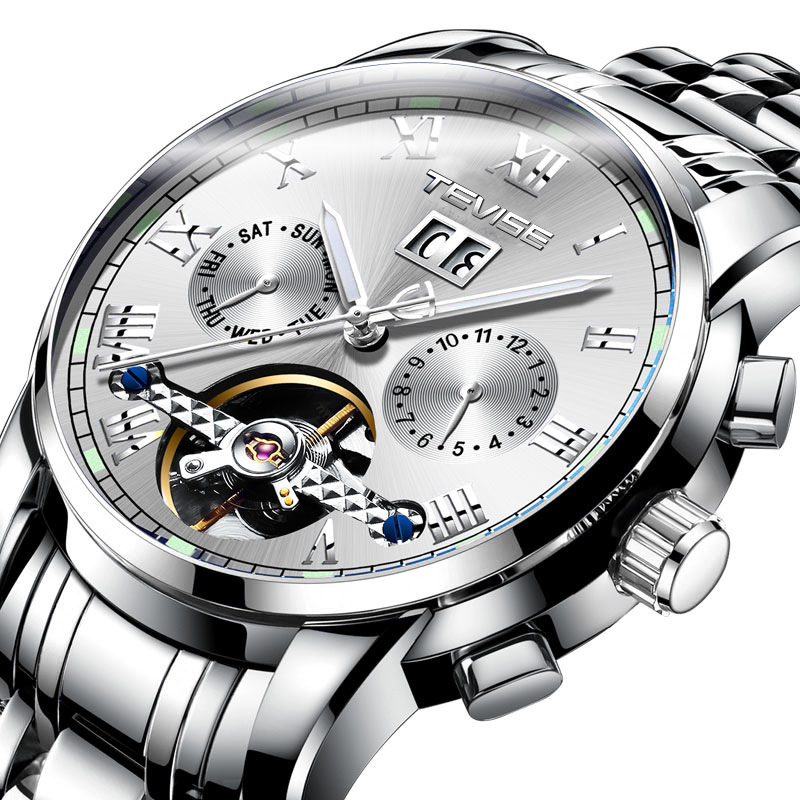 Teweys famoso reloj tourbillon reloj de los hombres reloj de moda reloj mecánico reloj de negocios de moda
