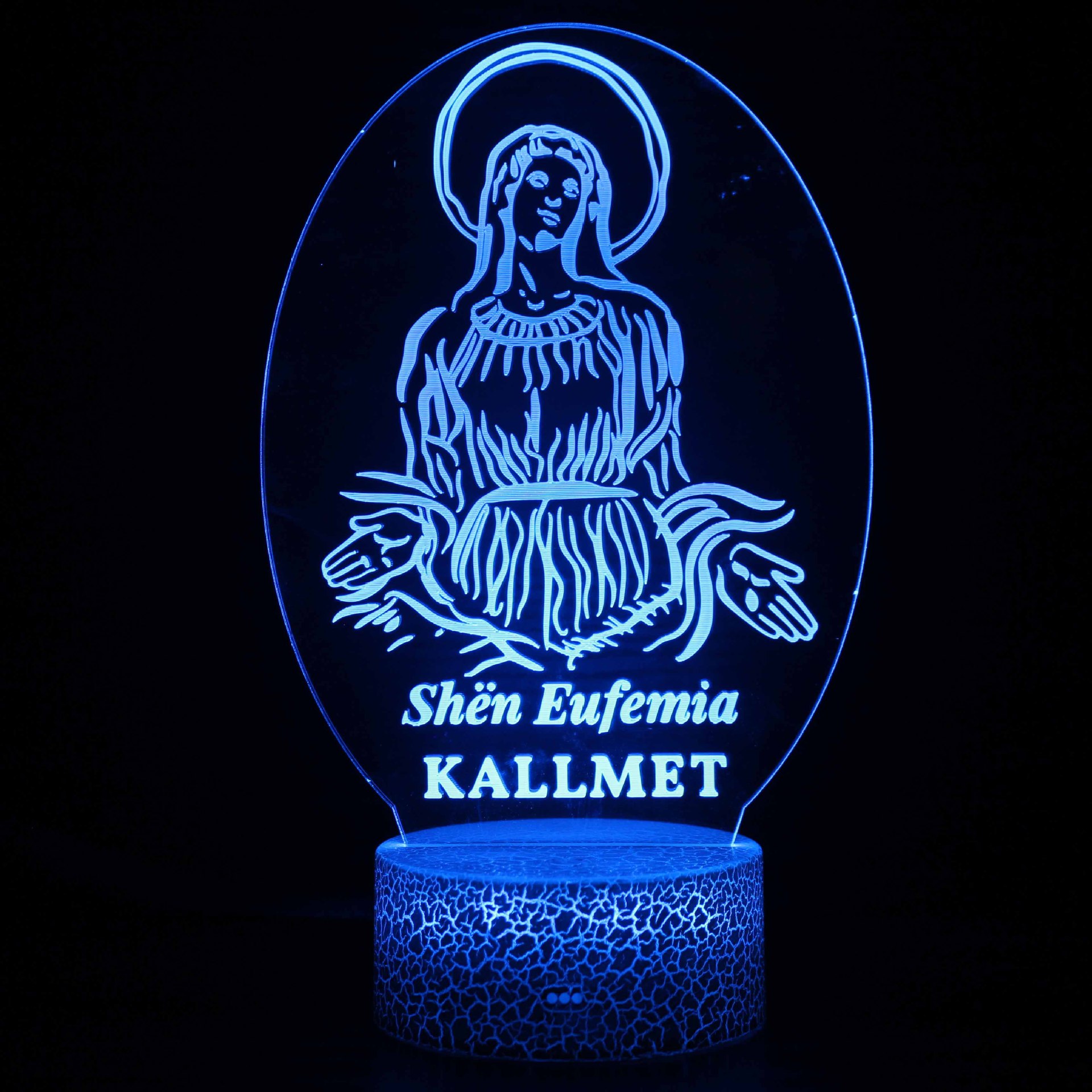 Luz de noche LED personalizada Jesús Virgen Ángel serie lámpara de mesa regalo creativo acrílico 3D noche luz al por mayor