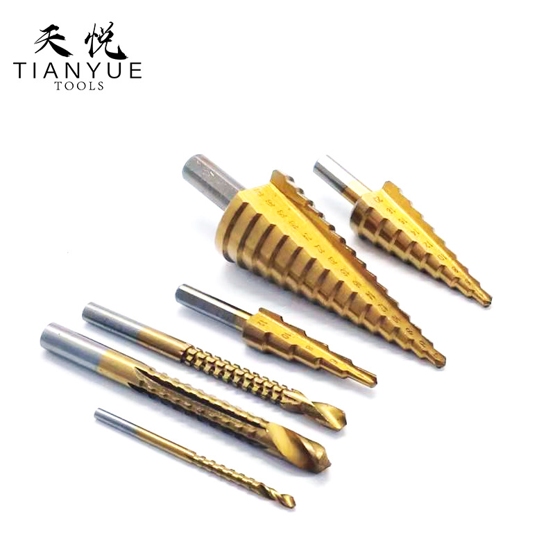 Tower Sawtooth Drill Set 6-Piece Woodworking Hole Expansion Slotting Red Box Transparent Box 6PC Step Sawtooth Drill Kit
