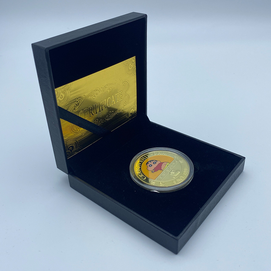 Lápiz de animación pequeño nuevo alrededor de doce monedas conmemorativas de pintura metálica coleccionable insignia puede ser aprobado