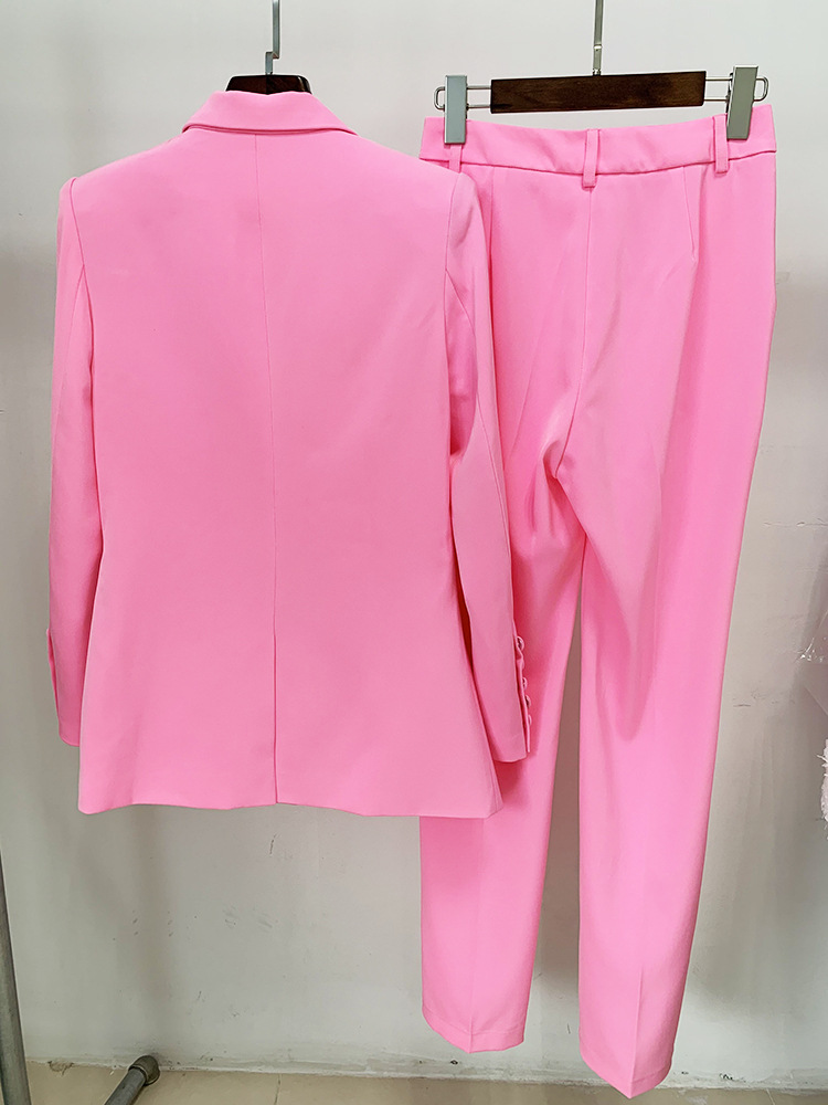 Star Business Wear One Button Cloth Cover Mid Length Suit Skinny Pants Suit Two Piece Suit
