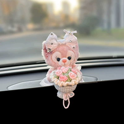 Car Dashboard Decorations, Cute Car ornaments - buying-agent-level-sweet-face-lina-belle-holding-flowers