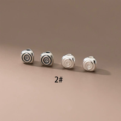 S925 Plain Silver Matte Leaf Zərgərlik ara hissələri - 2-plain-silver-spacer-beads-about-4543mm-single-price