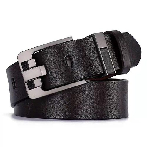 Men's Retro Leather Belt, Extended Size, Wide Pin-Clasp Design, Genuine Cowhide, Perforated Trouser Belt—Factory Direct Sales