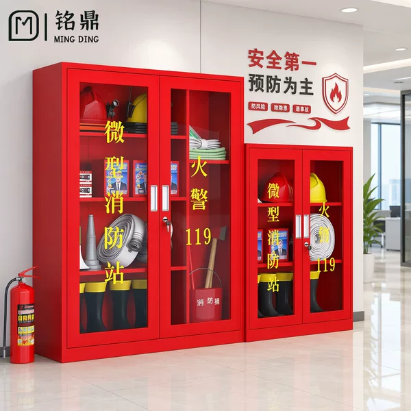 Mini Fire Station Fire Cabinet, Indoor and Outdoor Fire Equipment Storage Cabinet, Thickened Fire Tools Fire Extinguishing Box Display Cabinet