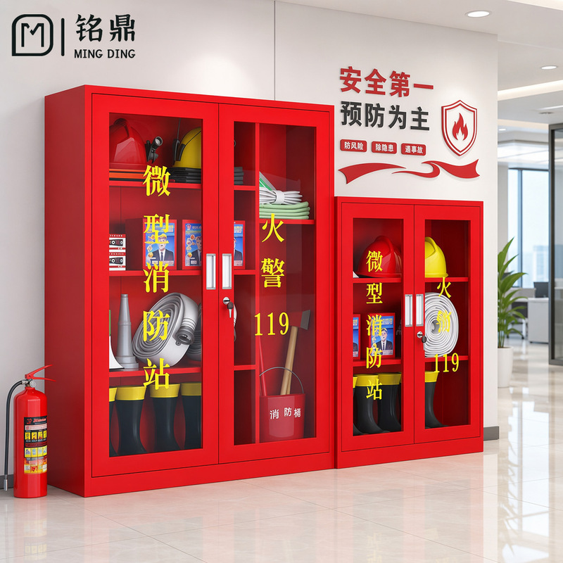 Mini Fire Station Fire Cabinet, Indoor and Outdoor Fire Equipment Storage Cabinet, Thickened Fire Tools Fire Extinguishing Box Display Cabinet