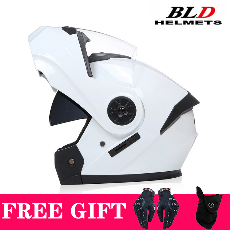 Motosiklet kaskı (dəbilqə) – Motuoche Visor Half Helmet - white-transparent-visor-gift-mask-gloves-s55-56