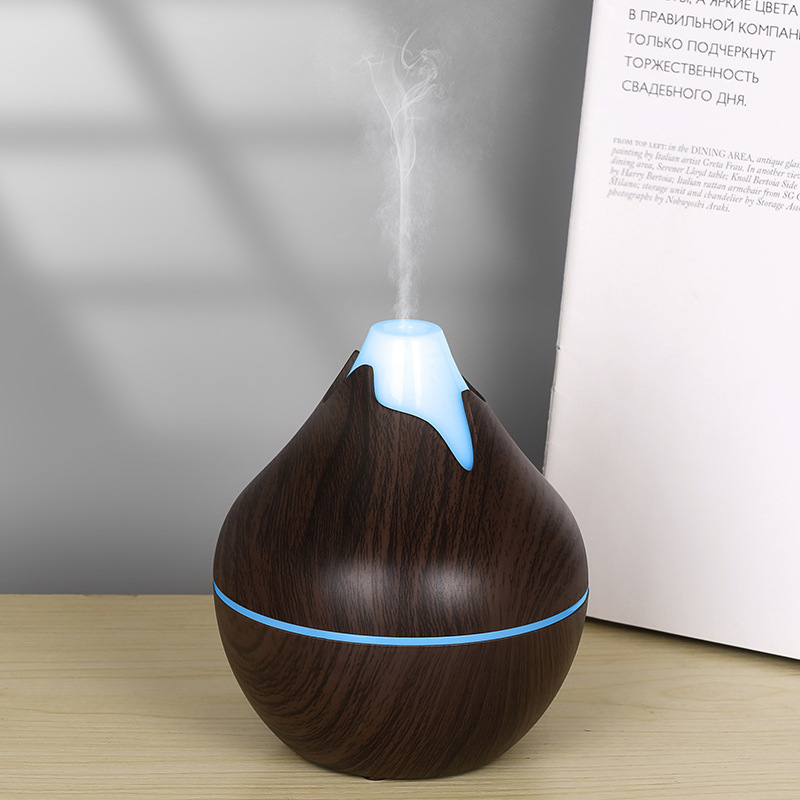 Mini humidificador Xiaoxueshan-grano de madera profundo