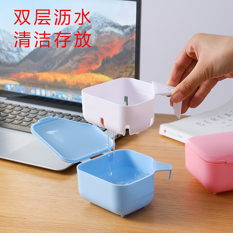 Caja de dentaduras caja de dentadura de limpieza de almacenamiento de dentadura de ancianos caja de almacenamiento de dentaduras caja de limpieza caja de taza de dientes