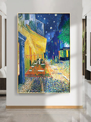 Vincent van Gogh famous painting cafe vertical living room decoration painting abstract art master oil painting entrance hall hallway corridor wall art