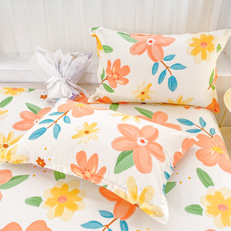 Ins algodón de cuatro piezas 100 algodón pequeño fresco ropa de cama femenina cubierta de edredón ropa de cama de dormitorio de tres piezas