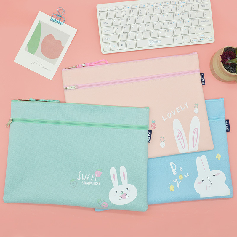 洪星A4文件袋手提学生装书卡通可爱手拎收纳资料袋档案袋创意资料