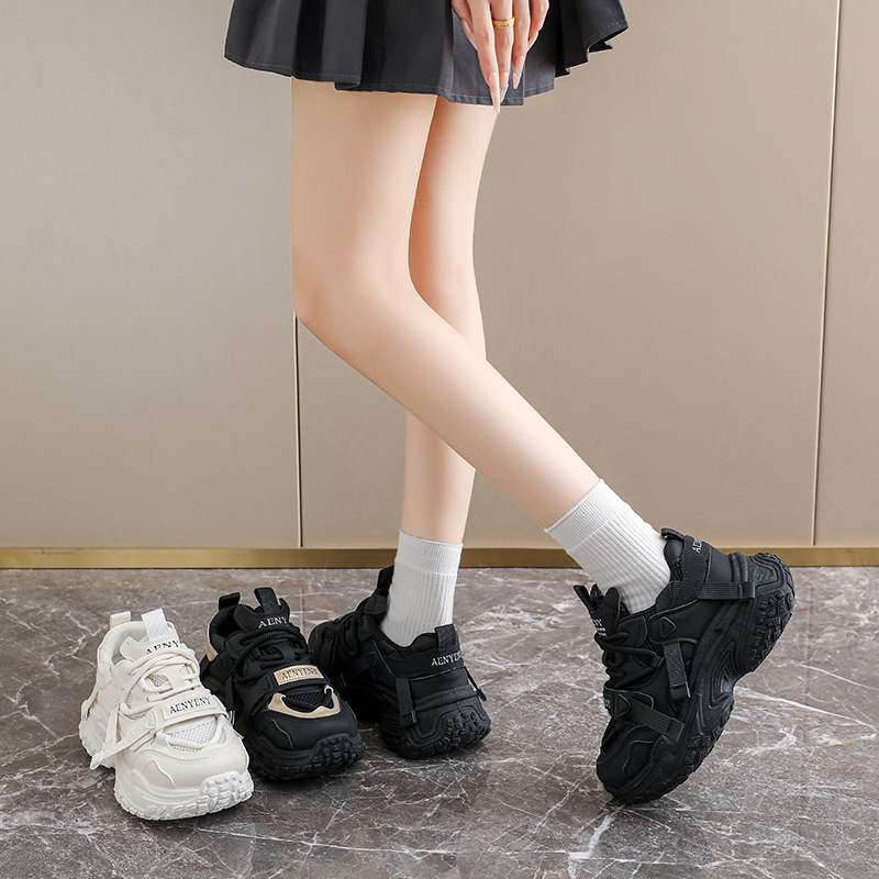 Zapatillas de Running con Plataforma para Mujer, PU, Suela de Caucho, con Aumento de Estatura, para Uso Diario