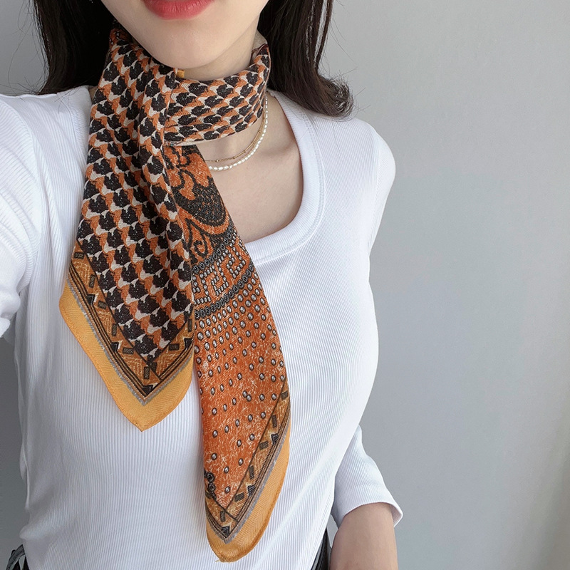Alto sentido 68 toallas de estilo coreano damas de moda profesional retró nicho bufandas de impresión de división toallas cuadradas