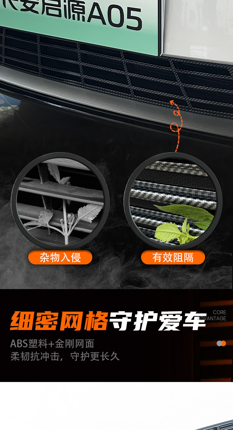 Suitable for 24-25 models of Qiyuan A05, anti-insect net for front grille and radiator protection, dustproof and mosquito-proof, non-disassembly modification part