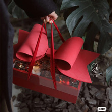 鲜花水果礼盒新年圣诞节网红蝴蝶结花盒pvc插花盒透明手提蛋糕盒