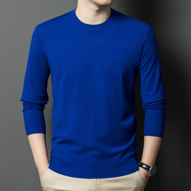 New Round Neck Thin Net Edition Sweater Men's Sweater Spring and Autumn Long-sleeved Fashionable Inner Autumn Clothes for Young and Middle-aged People New Round Neck Thin Net Edition Sweater Men's Sweater Spring and Autumn Long-sleeved Fashionable Inner Autumn Clothes for Young and Middle-aged People