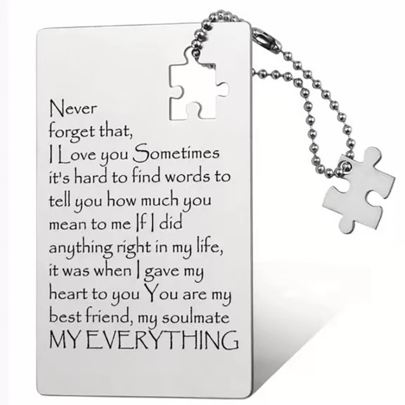 20g Weight Pendant Jewelry Making Type 55*85mm Jewelry Making Size DIY Jewelry Accessories Classification 1 Piece Quantity 304 Stainless Steel Material Letter, Jigsaw Pattern Plating Design Simple Style Style 1 Piece 55*85mm 304 Stainless Steel Letter Jigsaw Pendant 11