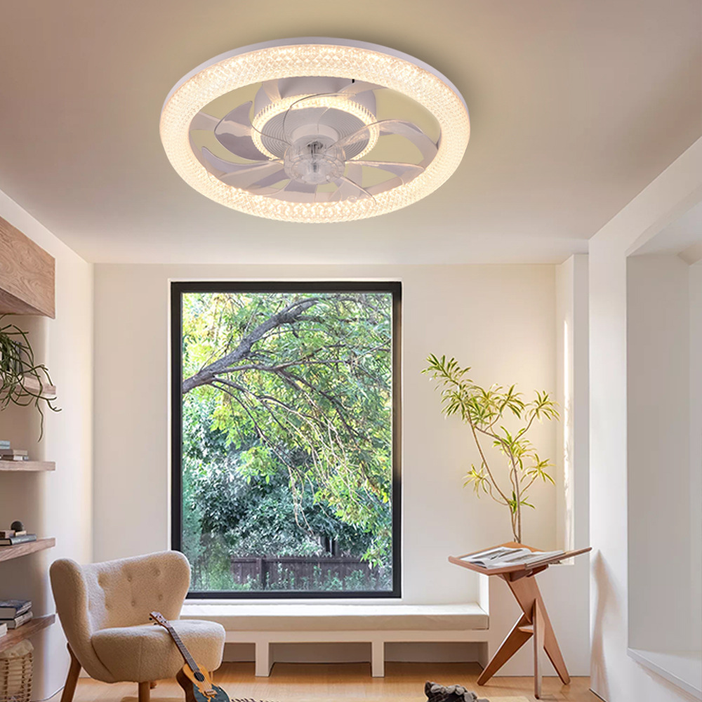 Transfronterizo caliente RGB dormitorio ventilador de techo luz graffiti inteligente restaurante ventilador luces Zhongshan ventilador lámpara fábrica