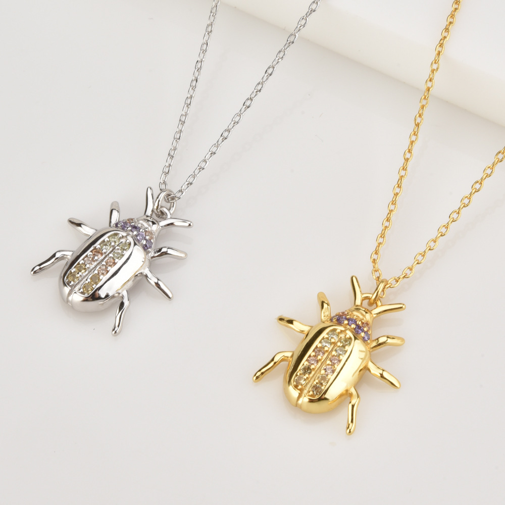 925 Sterling Silver Pendant Material 925 Sterling Silver Insect Pendant Necklace