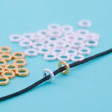 S929纯银敲面盘缠隔珠DIY串珠编绳盘缠手串项链圆形闭口圈配件