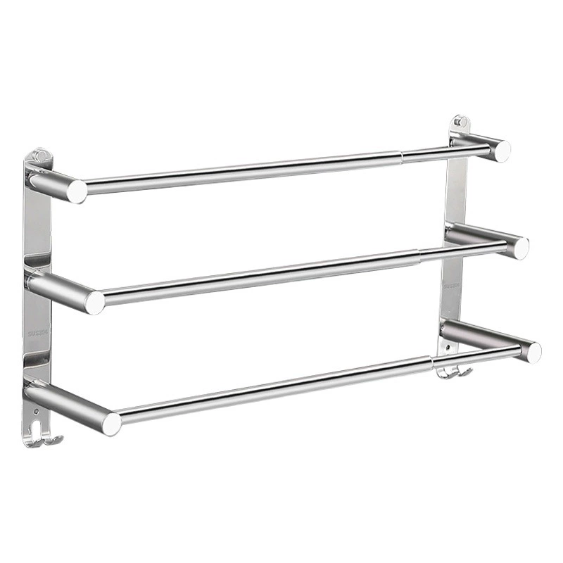 Телескопический стержень для полотенец Регулируемый стержень для полотенец без перфорации Вешалка для полотенец для ванной Угловая стойка Трансграничная специальная