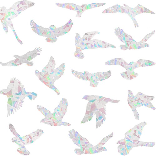 RPS023 Amazon 20 Flying Birds Rainbow Prism Electrostatic Glass Sticker Glueless PVC Film Window Film