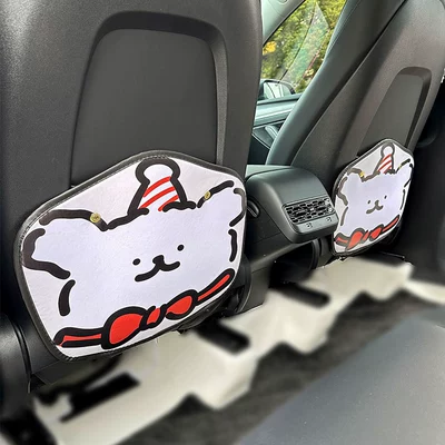 Pad Car Rear Seat Protective – Chair back anti-kick pad - birthday-hat-line-puppy-anti-kick-pad-2-sheets