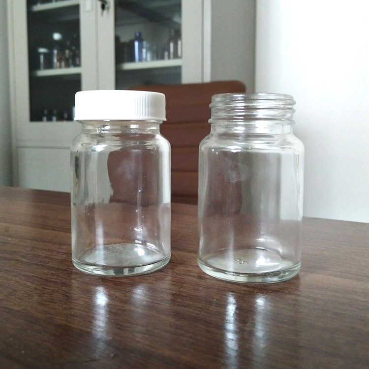 玻璃瓶60mml药瓶三七粉瓶虫草瓶大口瓶实验室瓶密封瓶