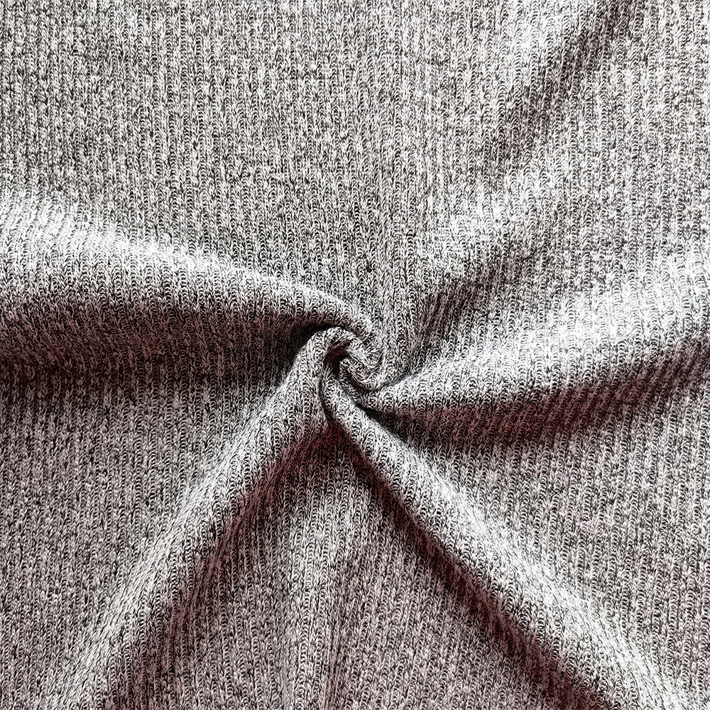 2*2粗针坑条罗纹布人棉涤纶氨纶时装女装长袖打底休闲服螺纹面料