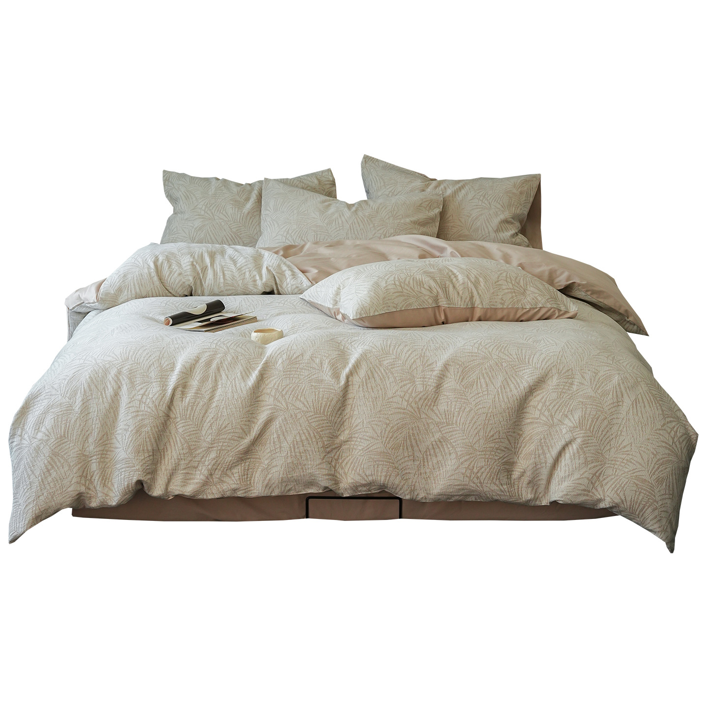 Una sensación de alta calidad de grasa tipo A en la cama abrasión de cuatro piezas 100 algodón de tres capas de hilo jacquard sábanas de cama