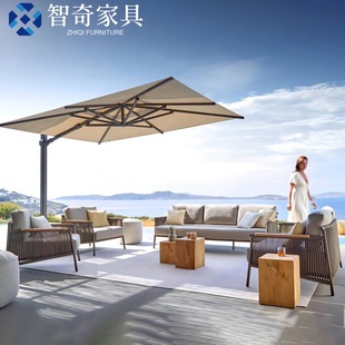 Outdoor Rattan Woven Sofa Hotel Homestay Leisure Furniture Resort Garden Courtyard Open-Air Creative Table and Chair Combination
