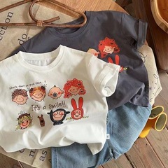 Children's Short Sleeve T-shirt for Boys, Summer, for Young Children, Fashion Children's Clothing, Trendy Baby Casual Top, Pure Cotton, Stylish