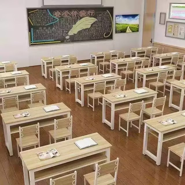 学校双人课桌椅补习班培训桌桌椅成人培训书桌学习桌椅组合课桌