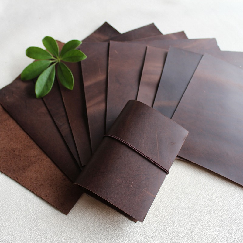 黑咖复古牛皮皮料手工diy真皮疯马牛皮料真皮头层牛皮tn本皮