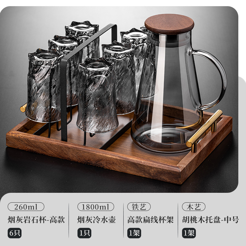 Conjunto de tazas de agua caseras vintage en relieve de vidrio glaciar tazas de agua tazas de té tazas de cerveza