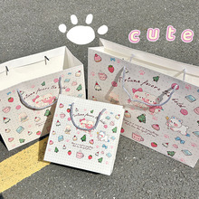 ins风熊熊礼品袋生日礼品礼物包装收纳袋精致高颜值卡通卡纸纸袋